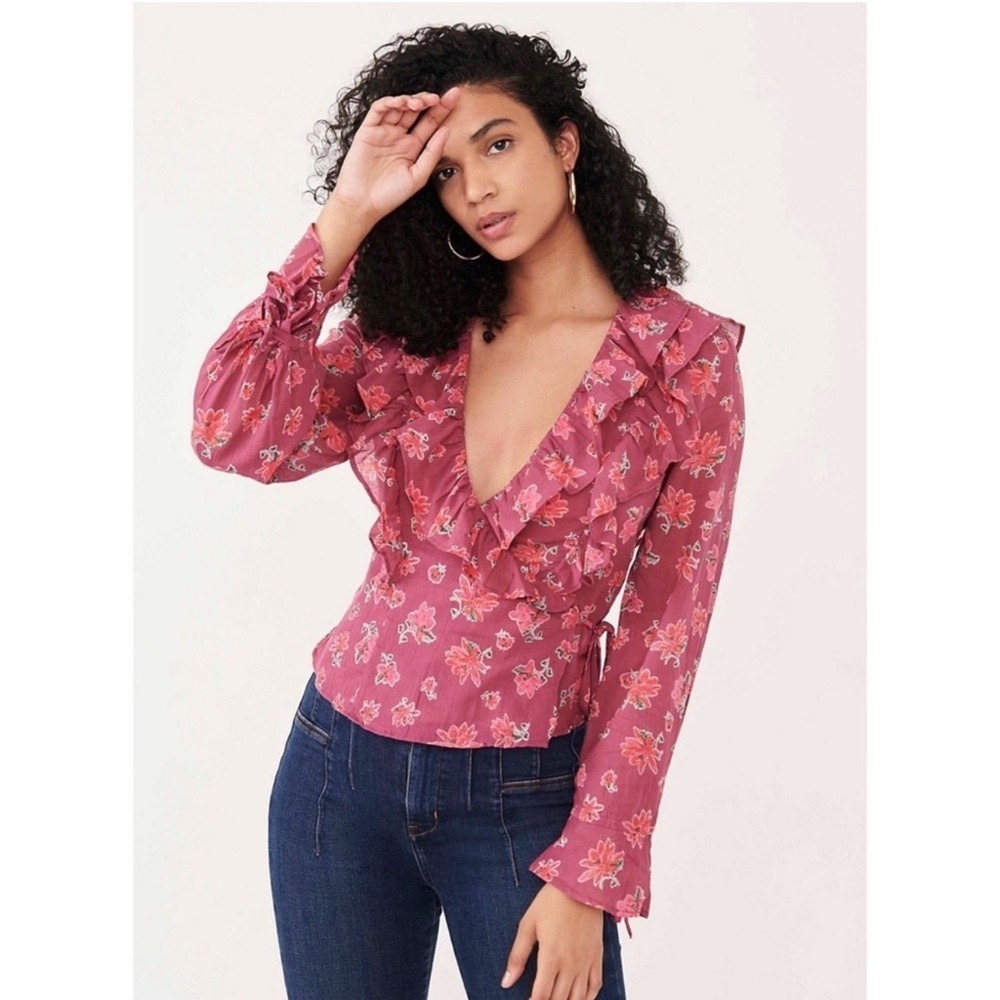 Free People Amanda Ruffle Top Sultry Combo Size XS NWT - Picture 9 of 9